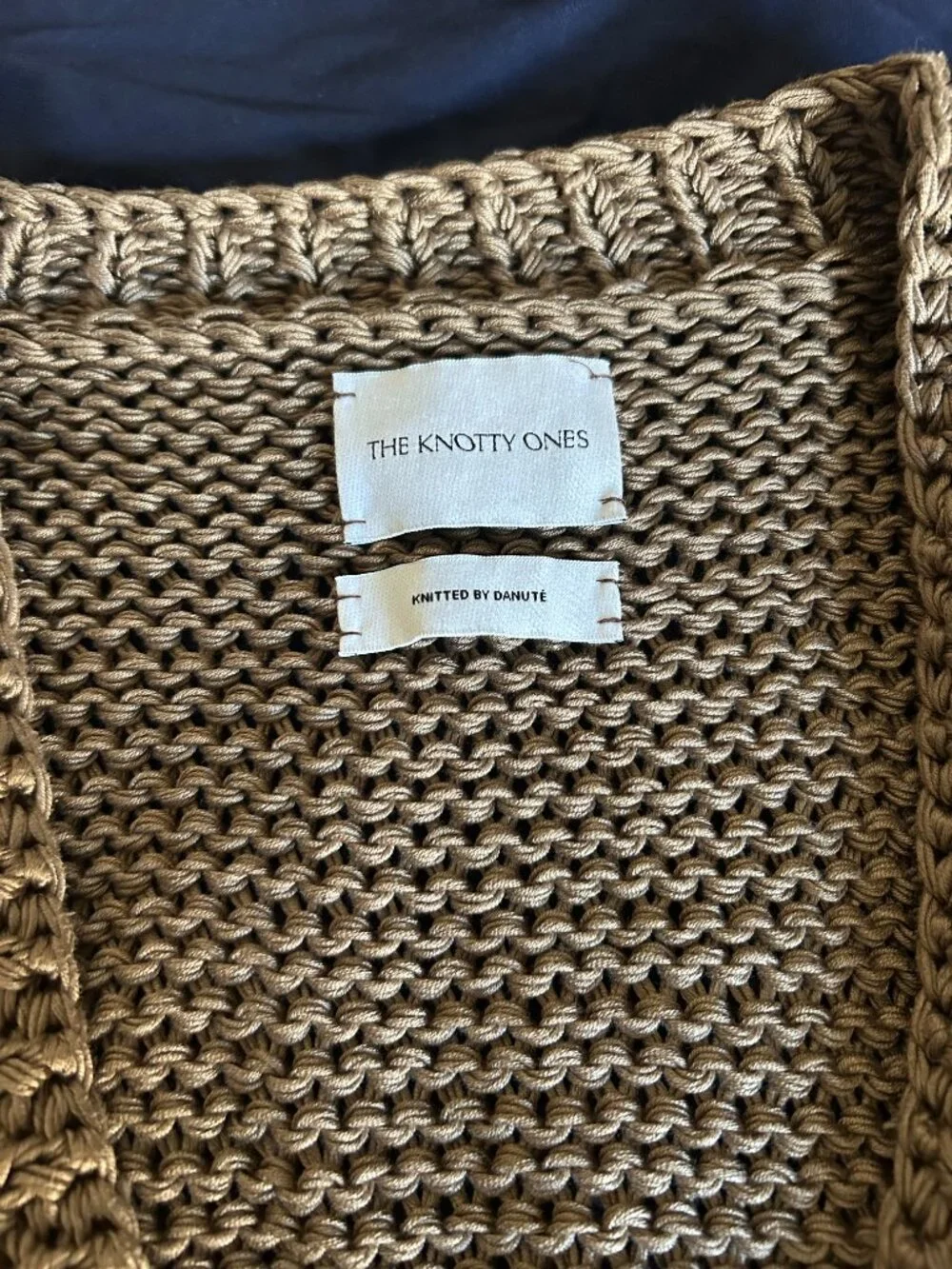 Taupe cotton cardigan oversized - Picture 6 of 6